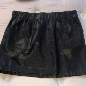 black leather skirt